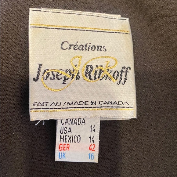 Joseph Ribkoff Tuxedo Style Brown Women's Jacket with Satin shawl collar Size 14 - Picture 13 of 17